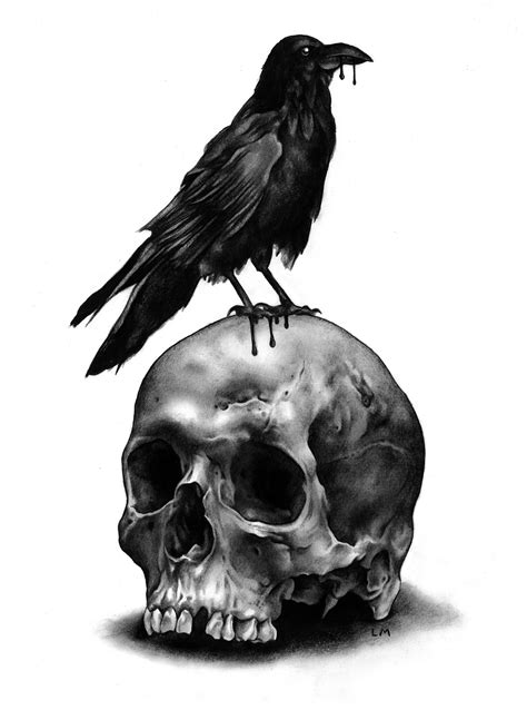 95 27. . Skull with crow tattoo